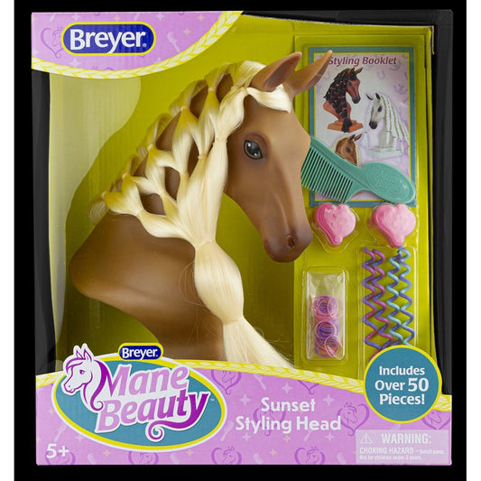 Breyer Horse Toys Mane Beauty Styling Head with braided hair and accessories.