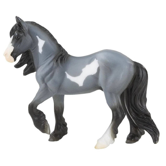 Breyer Horse Toys gray model with white markings on a white background.