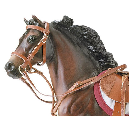 Breyer Horse Toy model with detailed tack on a white background.