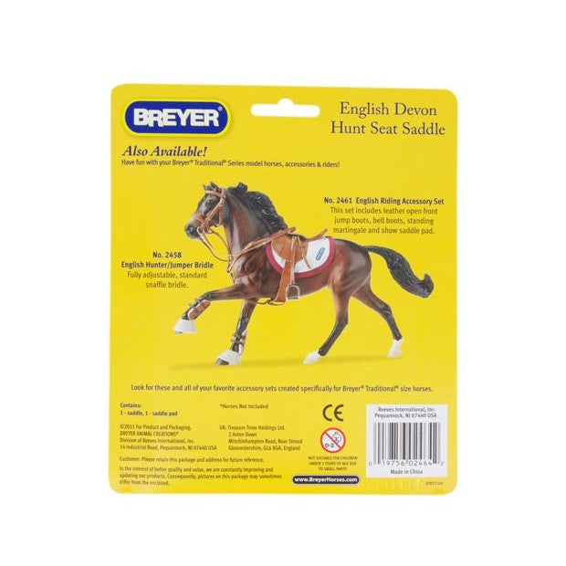 Breyer Horse Toys packaging, English Devon model with hunt seat saddle.