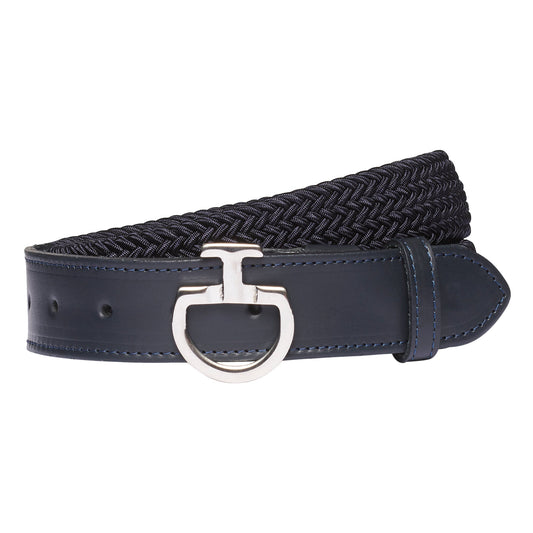 Cavalleria Toscana Ladies CT Clasp Elastic Belt - Navy-Trailrace Equestrian Outfitters-The Equestrian