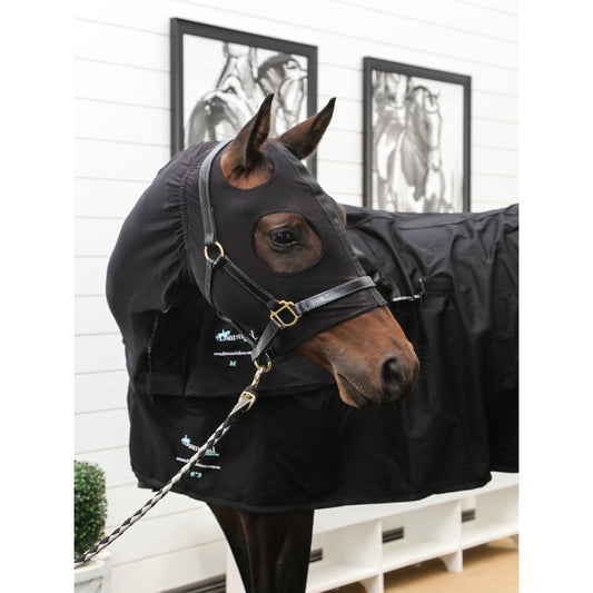 Summer Stretch Zip Hoods - Black-Diamond Deluxe Horsewear-The Equestrian