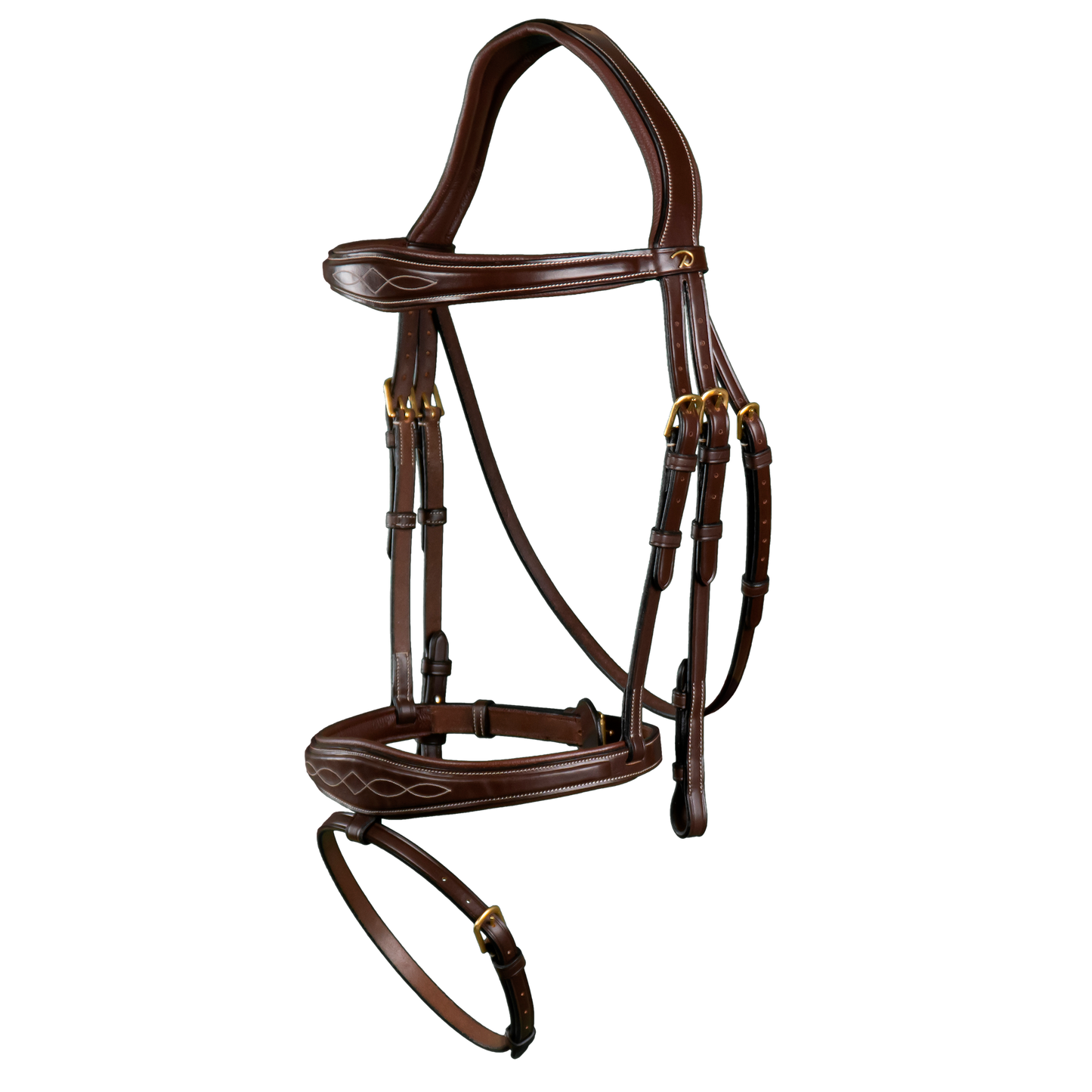 Dy'on D Collection - Anatomic Flash Noseband Brown Bridle-Little Equine Co-The Equestrian