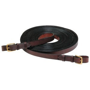 Driving Reins Leather Brown Pair 20ft-Ascot Saddlery-The Equestrian