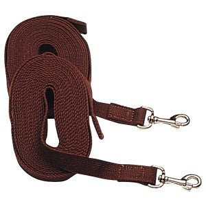 Driving Reins Web Brown Pair-Ascot Saddlery-The Equestrian