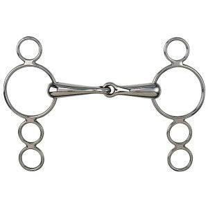 Dutch Gag Snaffle Four Rings Stainless Steel-Ascot Saddlery-The Equestrian