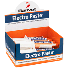 Box of Ranvet Electro Paste electrolytes with individual syringes.