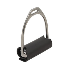 Thinline metal stirrup with black grip encasing the footrest.