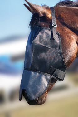 Flyveils By Design Uv Blockout Fly Mask Black-Ascot Saddlery-The Equestrian