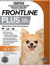Frontline Plus Dog Under 10kg Small 3 Pack-Ascot Saddlery-The Equestrian