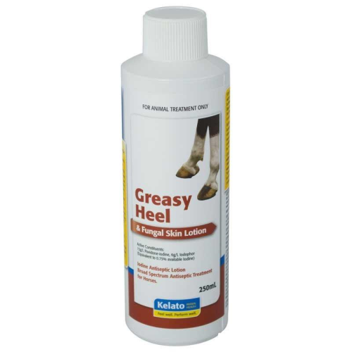 Kelato Greasy Heel and Fungal Skin Lotion, 250ml bottle.