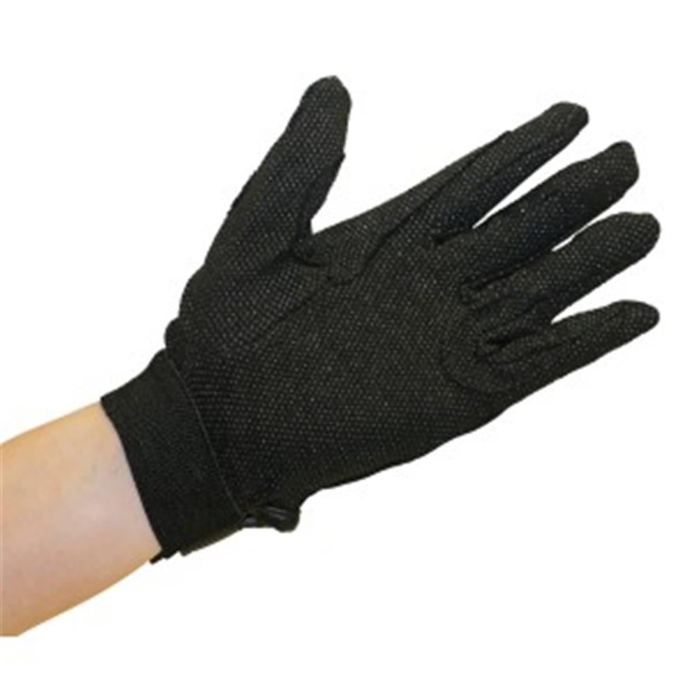 Gloves Pimple Cotton Showmaster Black-Ascot Saddlery-The Equestrian