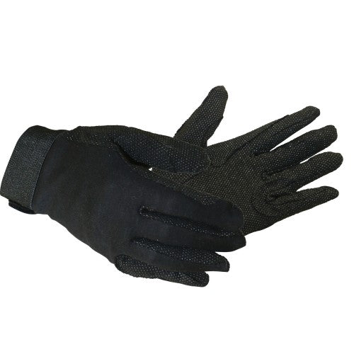 Gloves Pimple Cotton Showmaster Black-Ascot Saddlery-The Equestrian
