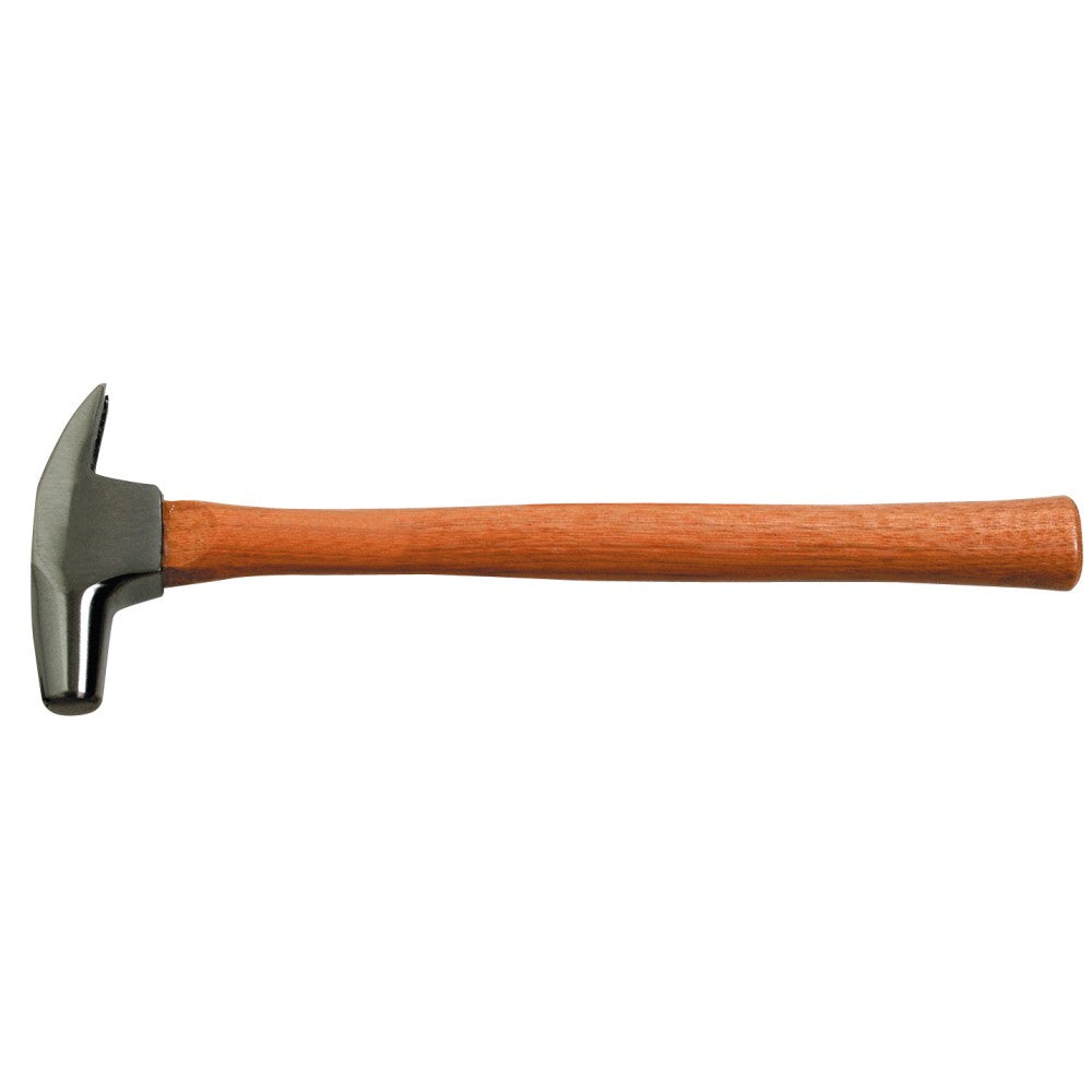 Claw hammer with wooden handle isolated on a white background.