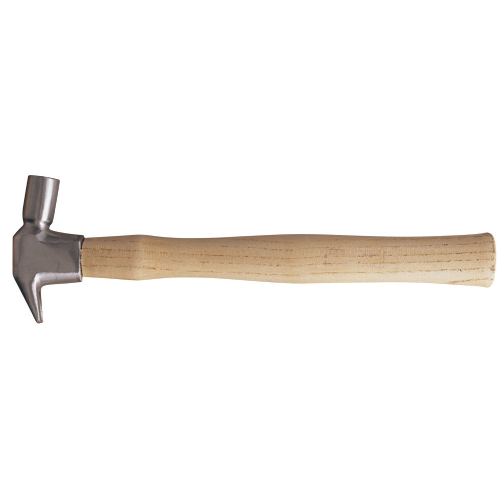 Claw hammer with wooden handle isolated on white background.