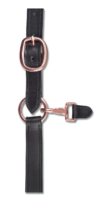 Headstall Leather Rose Gold Black-Ascot Saddlery-The Equestrian