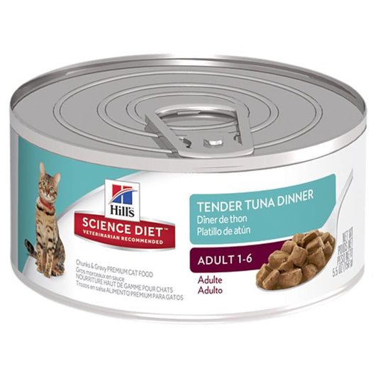 Hills Science Diet Adult Tender Dinners Tuna Cat Food 156g x 24 Cans-Pet-The Equestrian