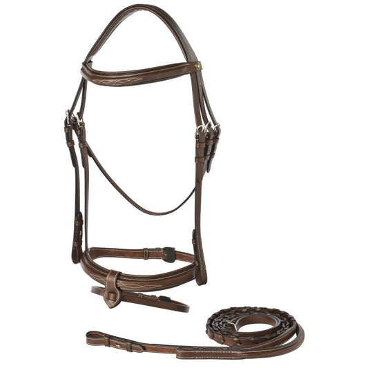 Bridle Hanoverian Snaffle Leather Jeremy & Lord Brown-Ascot Saddlery-The Equestrian