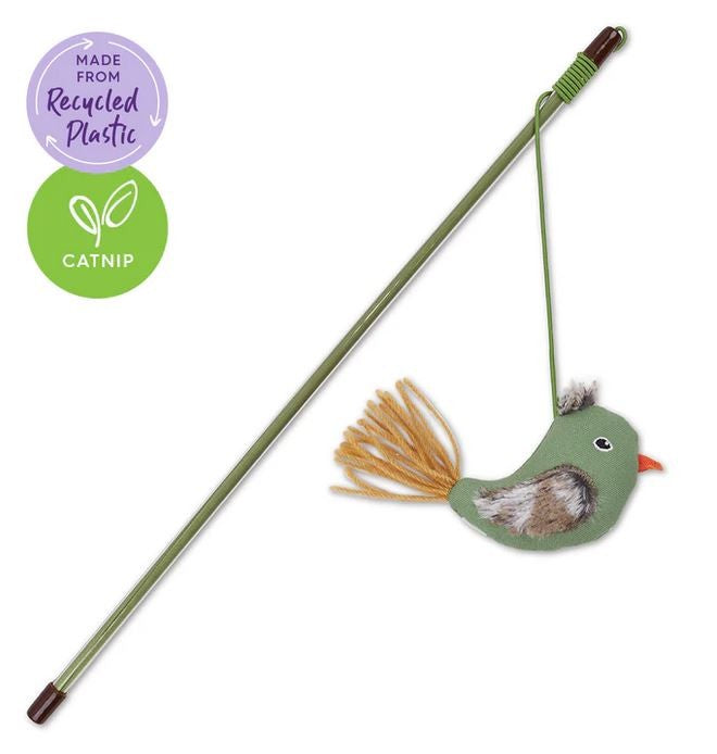 Kazoo Cat Toy Fantail Bird Wand-Ascot Saddlery-The Equestrian
