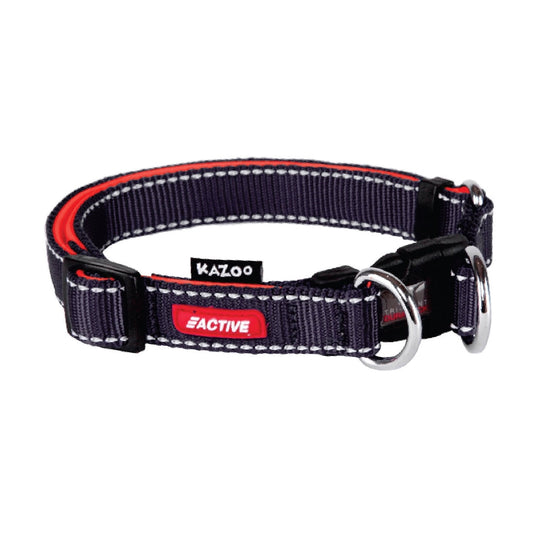 Kazoo Dog Collar Active Adjustable Slate & Orange-Ascot Saddlery-The Equestrian