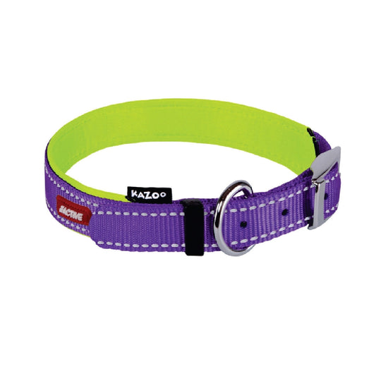 Kazoo Dog Collar Active Purple & Lime-Ascot Saddlery-The Equestrian
