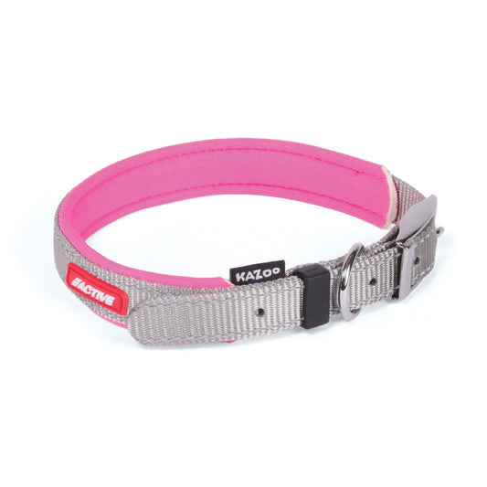 Kazoo Dog Collar Active Silver & Pink-Ascot Saddlery-The Equestrian