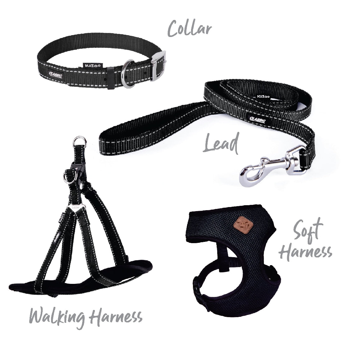Kazoo Dog Collar Classic Black-Ascot Saddlery-The Equestrian