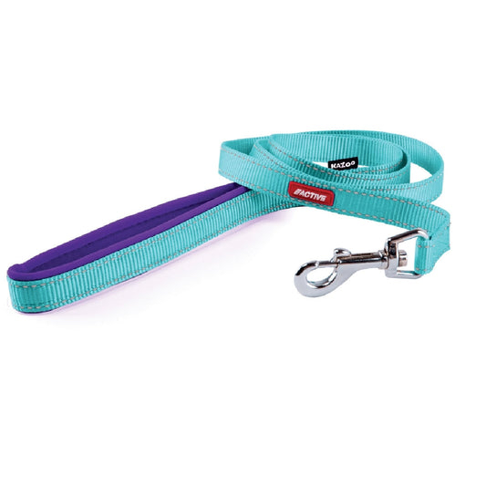 Kazoo Dog Leash Active Aqua & Purple 1200mm-Ascot Saddlery-The Equestrian