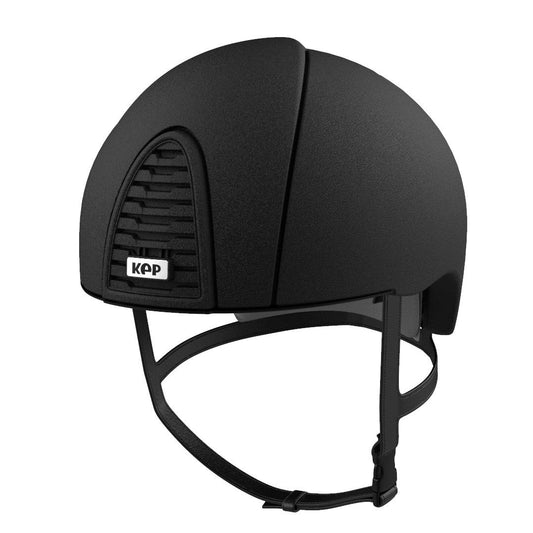 KEP brand black equestrian helmet with front ventilation grid.