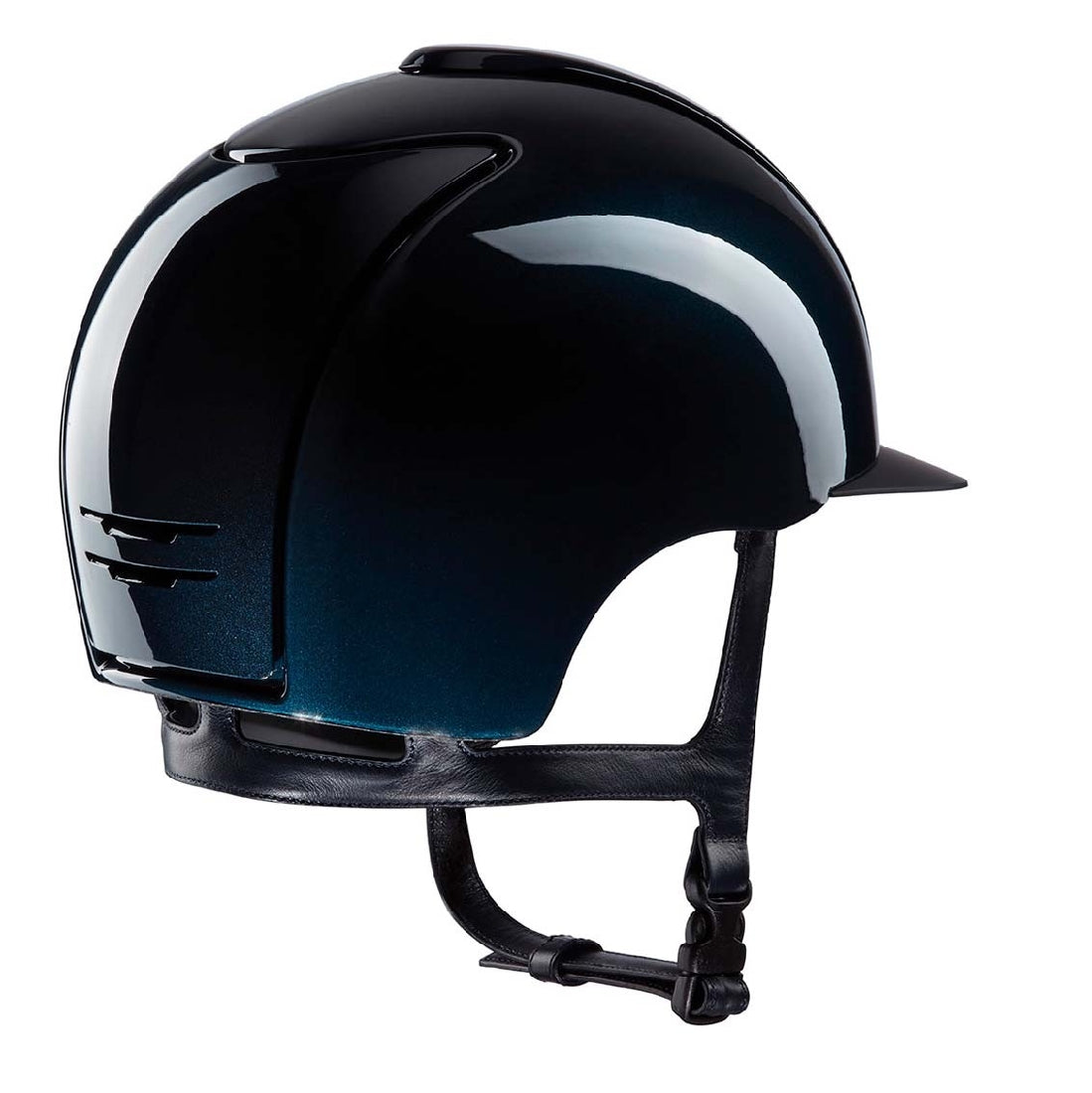 KEP equestrian helmet, black and blue, modern design, safety gear.
