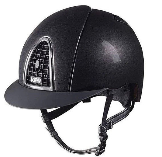 Helmet Kep Cromo Shine Black & Black Grid-Ascot Saddlery-The Equestrian