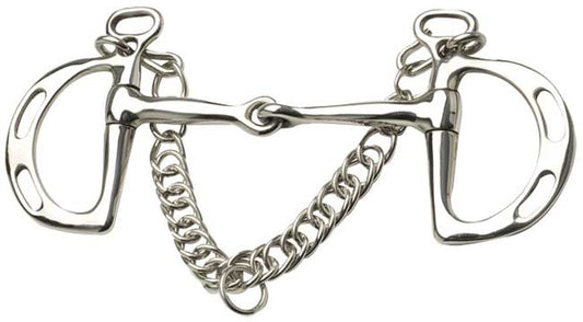 Kimblewick Bit Slotted Cheeks Jointed Mouth Stainless Steel-Ascot Saddlery-The Equestrian