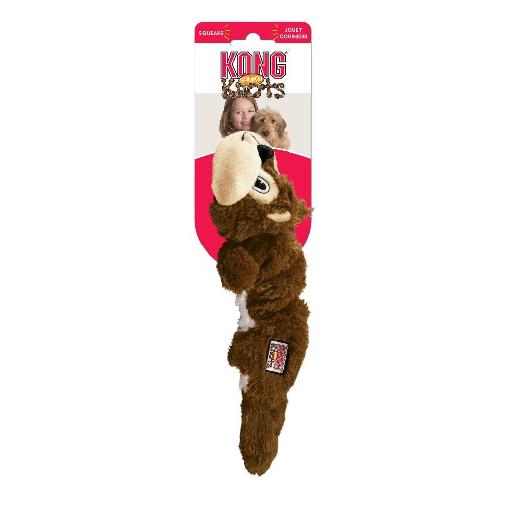 Kong Dog Toy Scrunch Knots Squirrel-Ascot Saddlery-The Equestrian