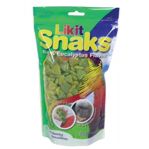 Likit Snaks mint eucalyptus horse treat in colorful packaging.