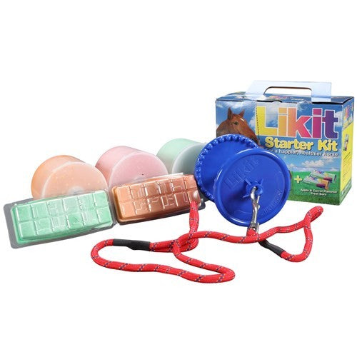 Likit Starter Kit with horse treat and accessories displayed.