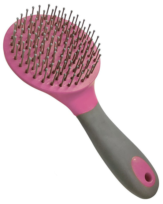 Brush Mane & Tail Ergonomic Grip Pink-Ascot Saddlery-The Equestrian