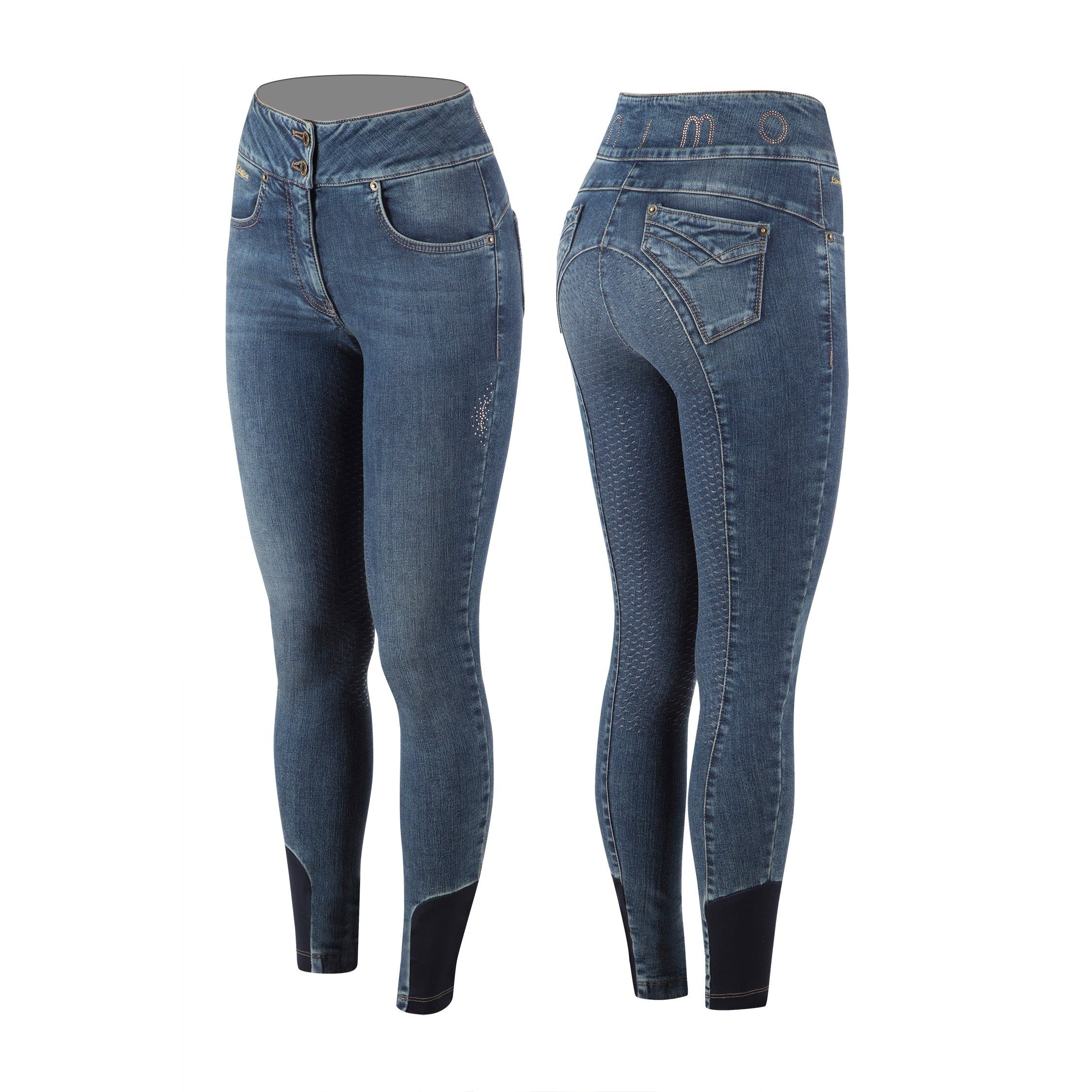 Animo Necus Ladies Demin Breeches Full Seat-Dapple EQ-The Equestrian