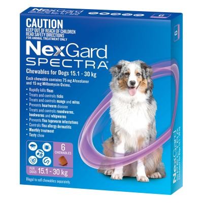 Nexgard Spectra Dog 15.1kg-30kg 6 Pack-Ascot Saddlery-The Equestrian
