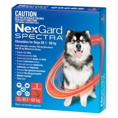 Nexgard Spectra Dog 30.1kg-60kg 3 Pack-Ascot Saddlery-The Equestrian