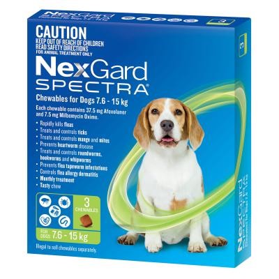 Nexgard Spectra Dog 7.6kg-15kg 3 Pack-Ascot Saddlery-The Equestrian