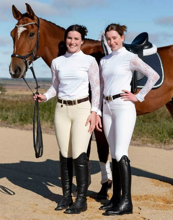 Breeches Peter Williams Cambridge White Ladies-Ascot Saddlery-The Equestrian