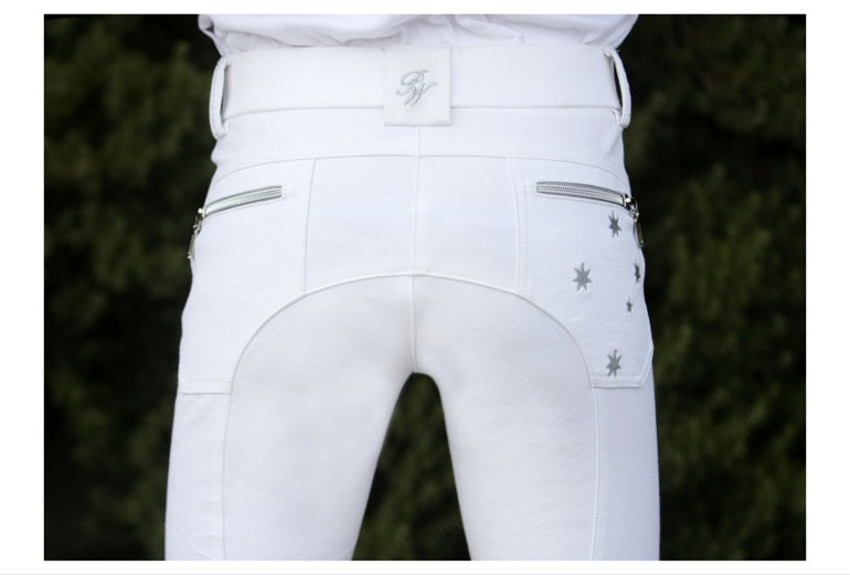 Peter Williams Dressage Breeches White Junior-Ascot Saddlery-The Equestrian