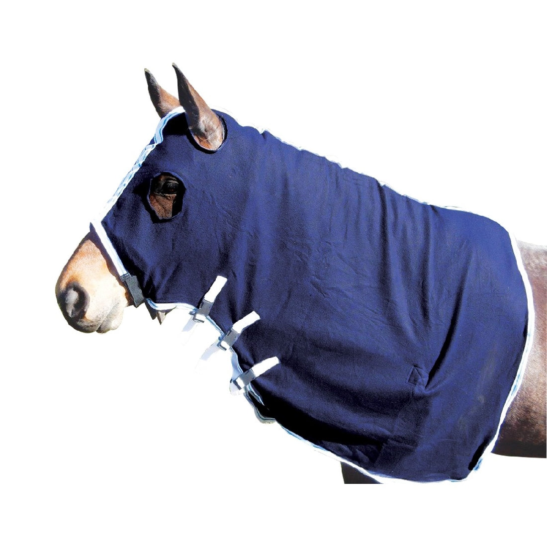 Polar Fleece Hood Blue-Ascot Saddlery-The Equestrian