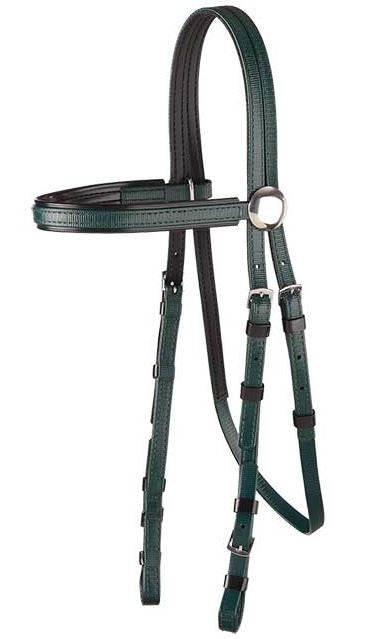 Bridle Head Pvc Full Green & Black Trim-Ascot Saddlery-The Equestrian