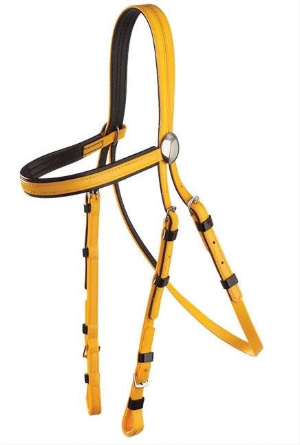 Bridle Head Pvc Full Yellow & Black Trim-Ascot Saddlery-The Equestrian