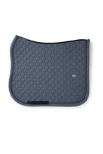Anna Scarpati quilted saddle pad in grey with contrasting trim.