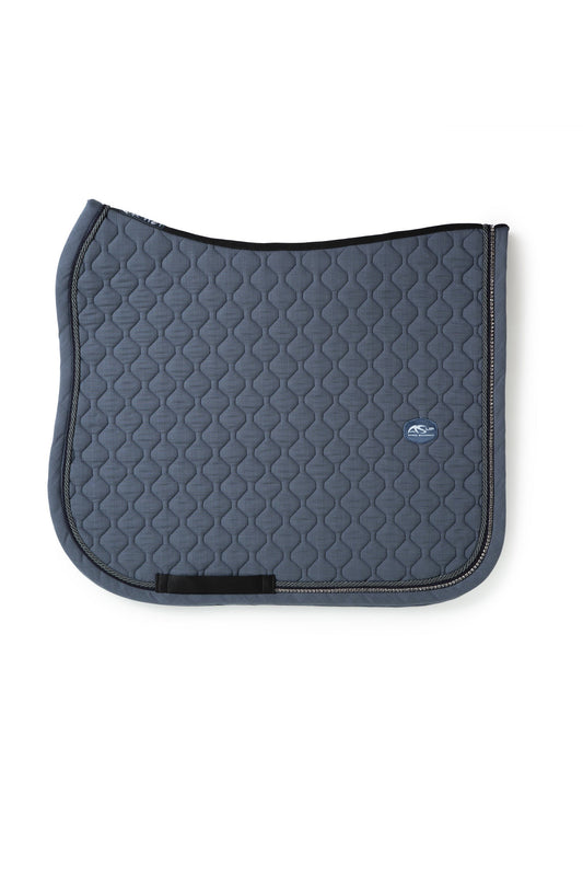 Anna Scarpati quilted saddle pad in grey with contrasting trim.