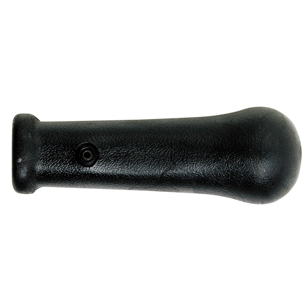Black rubber hammer handle isolated on a white background.