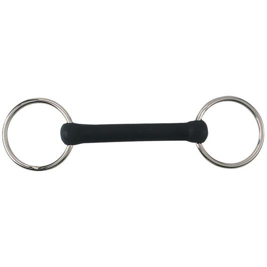 Ring Snaffle Flexible Rubber Mullen Stainless Steel-Ascot Saddlery-The Equestrian