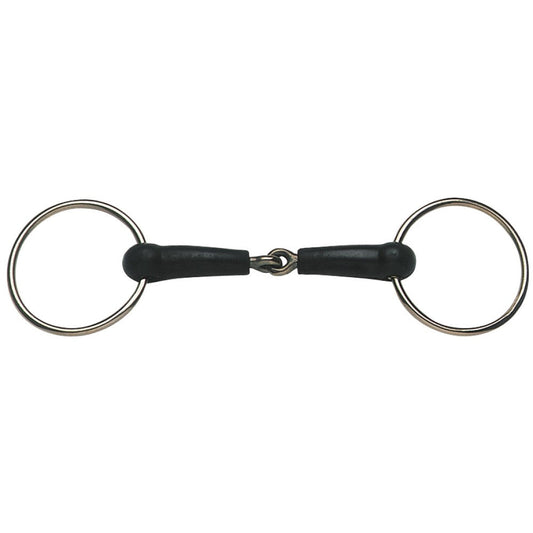 Ring Snaffle Rubber Jointed Stainless Steel-Ascot Saddlery-The Equestrian